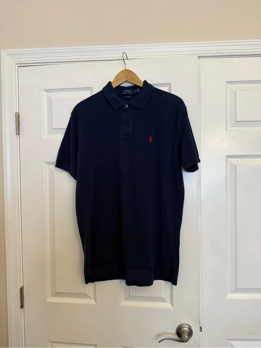 Ralph Lauren Navy Polo Shirt with Red Logo